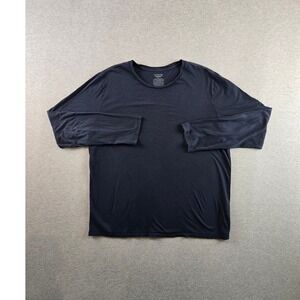 Vince Shirt Mens XL Navy Blue 100% Pima Cotton Crewneck Long Sleeve Made In Peru